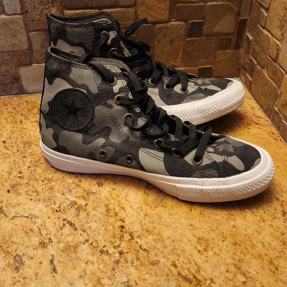 Converse Black and Gray Camouflage High-Tops